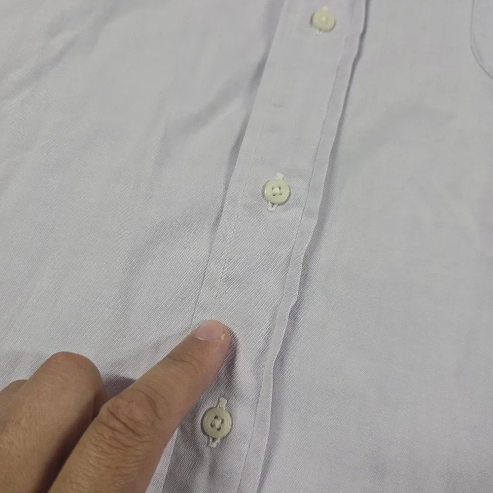 Gitman Bros. Shirt Mens Large Purple Solid Cotton Oxford Long Sleeve Button USA - Picture 5 of 11